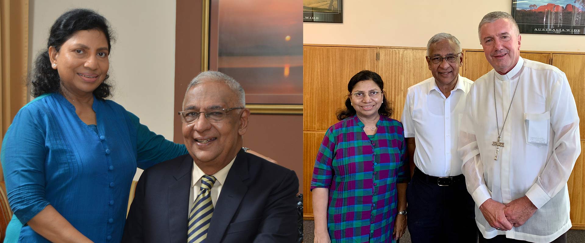 Lalith Perera, his wife Mercia and a Priest - CRL Australia